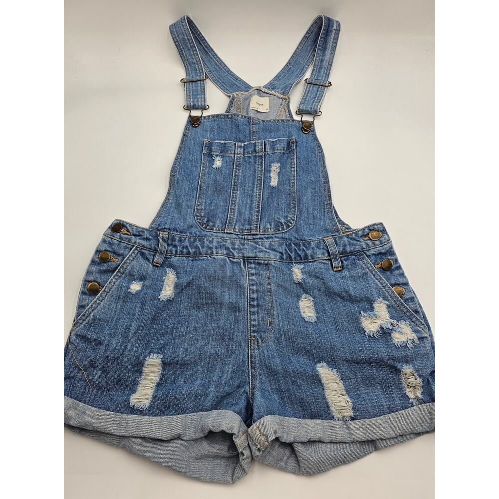 Harper Women's M Cuffed Denim Button Side Shortalls